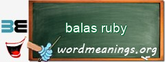 WordMeaning blackboard for balas ruby